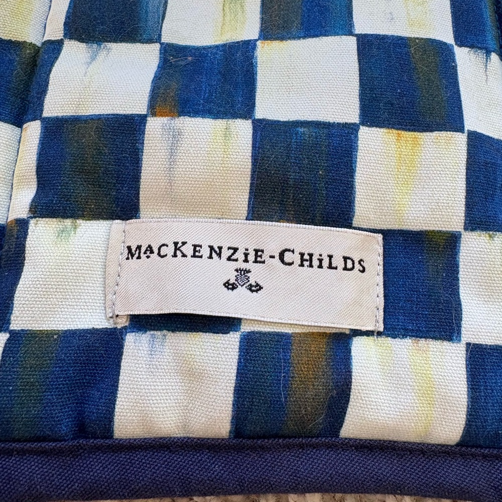 MacKenzie Childs Royal Check Pet Blanket 💙🖤Bed  27” x 31”RETIRED AND RARE